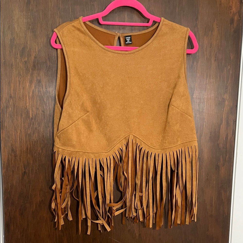Suede Fringe Top